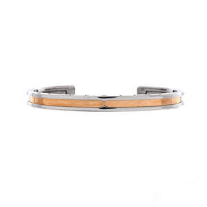 Bvlgari B.Zero1 Cuff Bracelet Stainless Steel and 18K Rose Gold